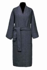 Cotton bathrobe Versailles Anthracite - Image 5