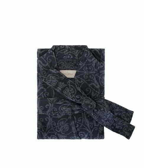 Versaile_Antracite_Bathrobesmall Cotton bathrobe Versailles Anthracite - Image 1