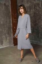 Cotton bathrobe Orion Slate - Image 3