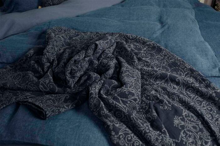 Cotton bathrobe Versailles Anthracite - Image 3