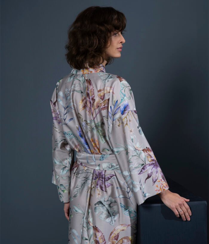 Bathrobe Kimono Flora Costera Almond - Image 1