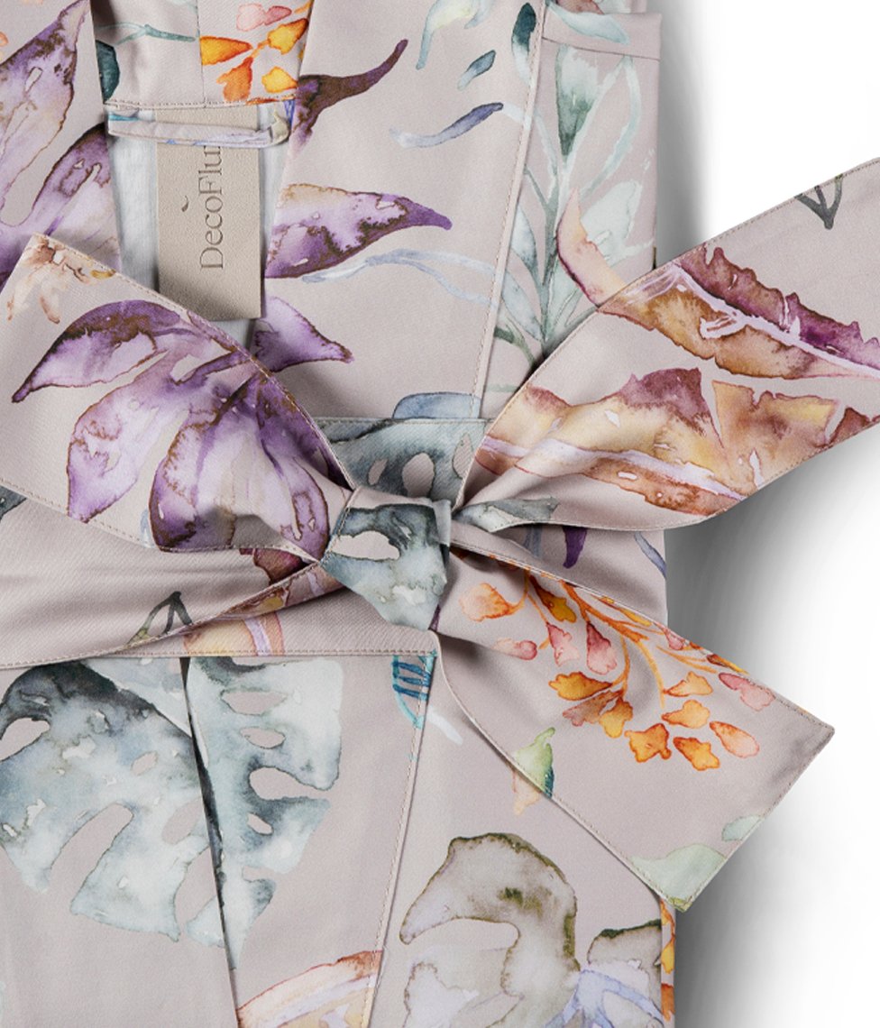 decoflux-bathrobe-kimono-flora-costera-almond-4 Bathrobe Kimono Flora Costera Almond - Image 4