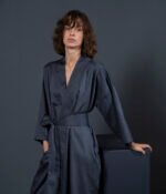Bathrobe Kimono Solid Anthracite