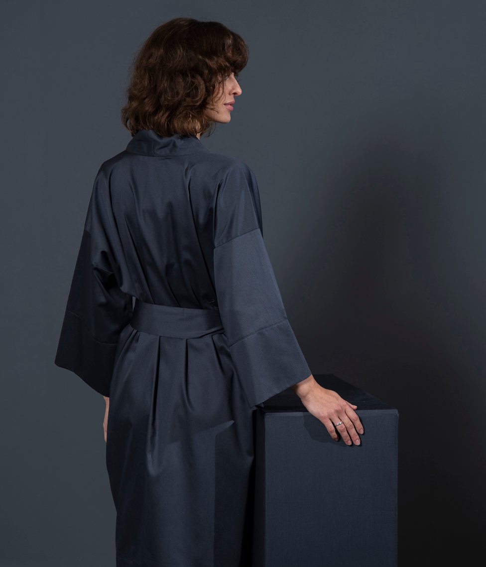 decoflux-bathrobe-kimono-anthracite-2 Bathrobe Kimono Solid Anthracite - Image 3