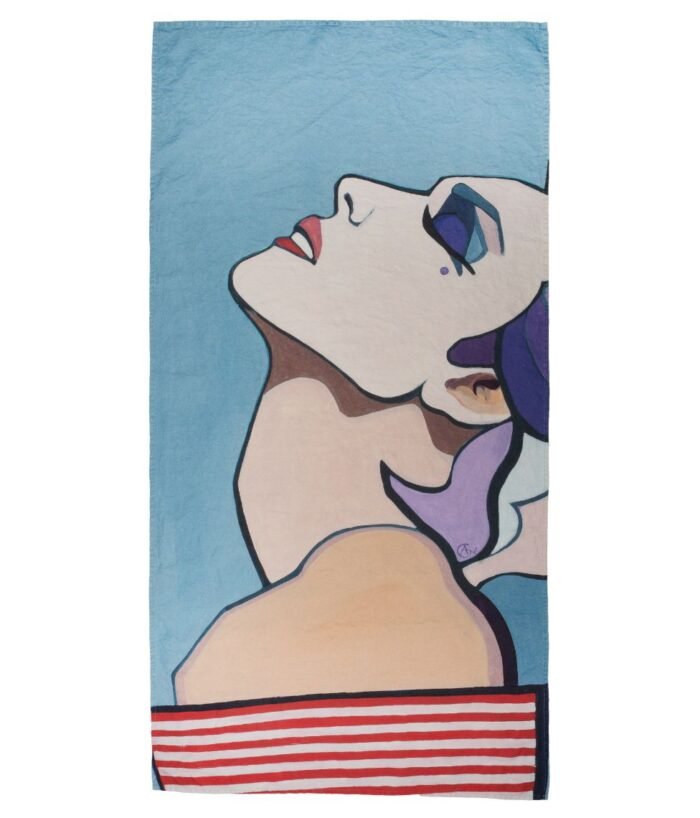 Lininis paplūdimio rankšluostis Įdegis - Agnė Kišonaitė - 100x180cm - Image 3