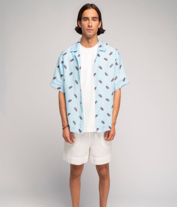 Linen shirt Ice Blue - Agnė Kišonaitė (Unisex) - Image 4