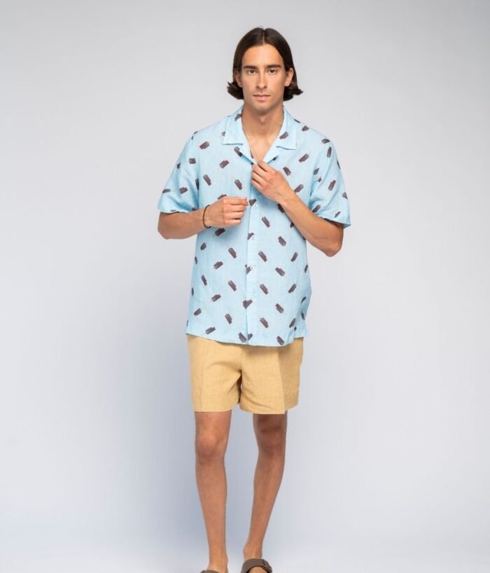 Linen shirt Ice Blue - Agnė Kišonaitė (Unisex) - Image 1