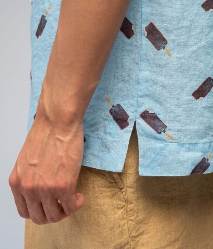 Linen shirt Ice Blue - Agnė Kišonaitė (Unisex) - Image 2