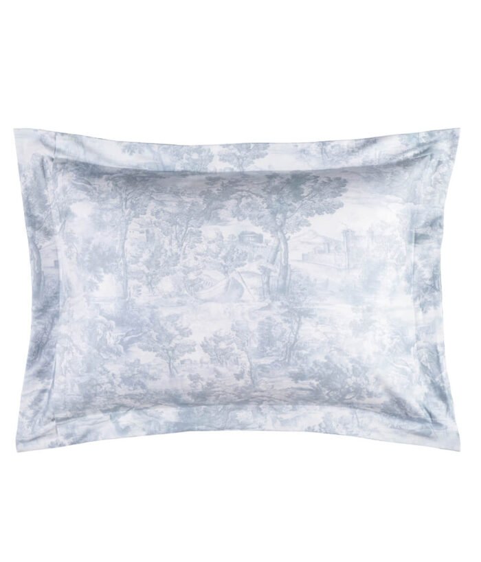 Satino pagalvės užvalkalas Toile Blue - Image 3