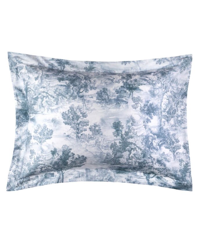 Satino pagalvės užvalkalas Toile Blue - Image 1
