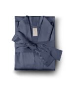 Sateen kimono bathrobe Solid Oxford Blue