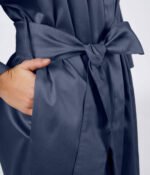 Sateen kimono bathrobe Solid Oxford Blue - Image 3