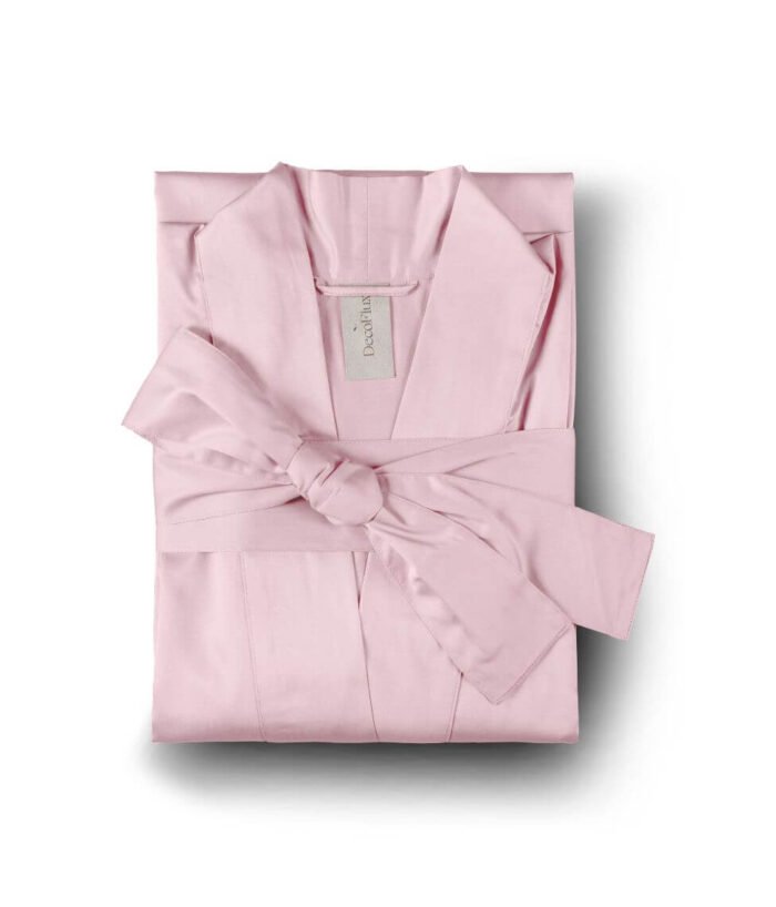 Sateen kimono bathrobe Solid Primrose Pink - Image 1