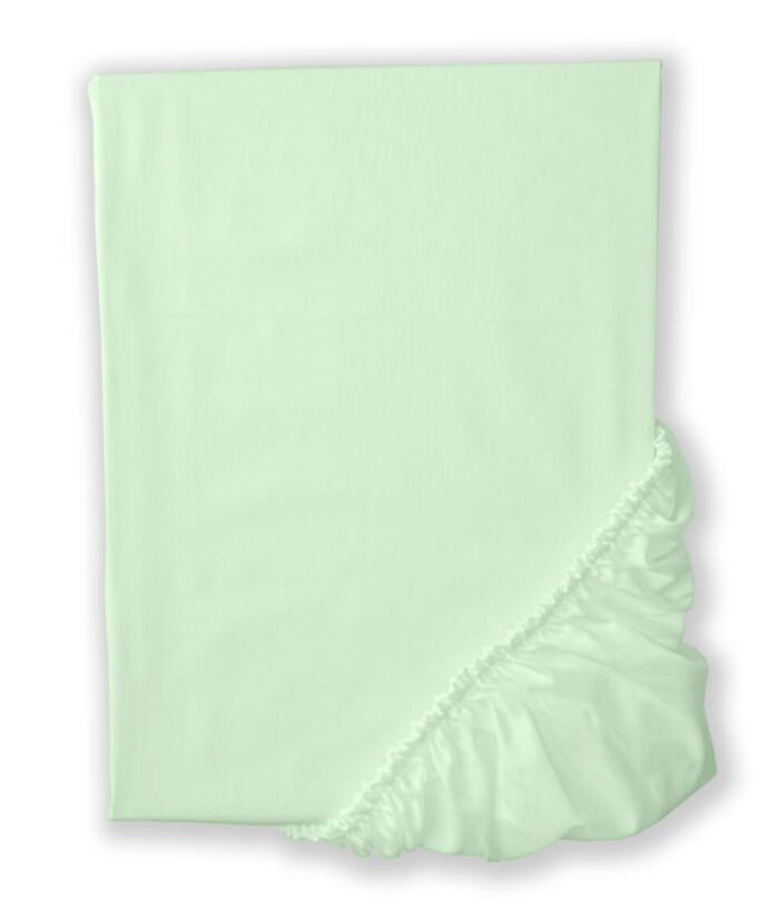 Sateen fitted sheet Solid Sweet Lime - Image 1