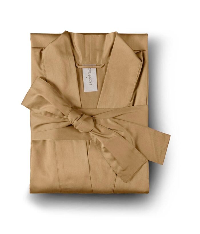 Satino chalatas kimono Solid Cinnamon - Image 4