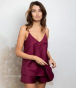 Pižama (palaidinė+šortai) Solid Burgundy