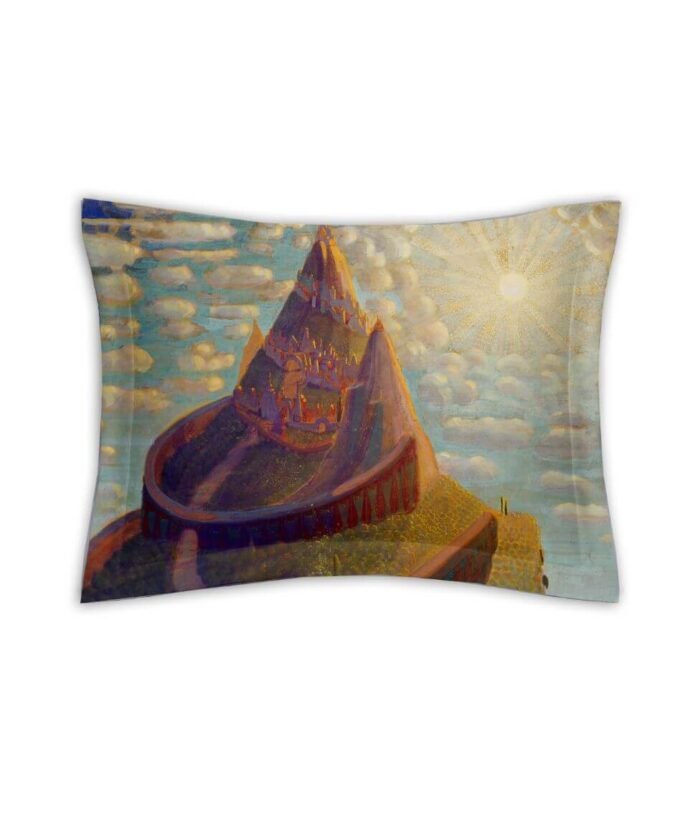 Sateen pillowcase Castle Tale by Čiurlionis - Image 1