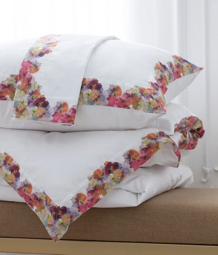 Sateen pillowcase Oxford Frame Flower Mist - Image 1
