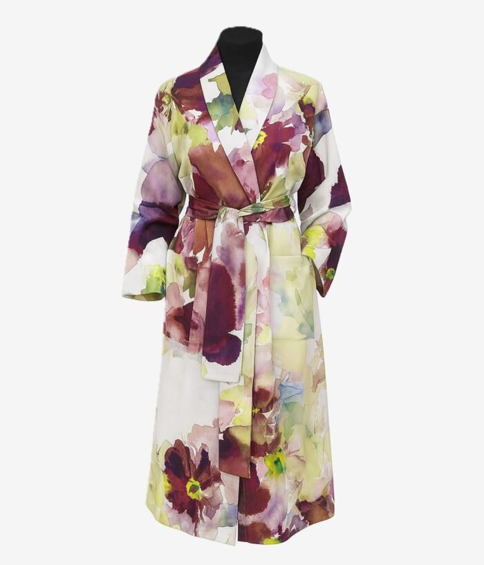 Klasikinis Satino Chalatas Flower Mist - Image 7