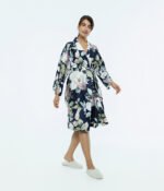 Satino chalatas kimono Harmony Dark Blue - Image 2